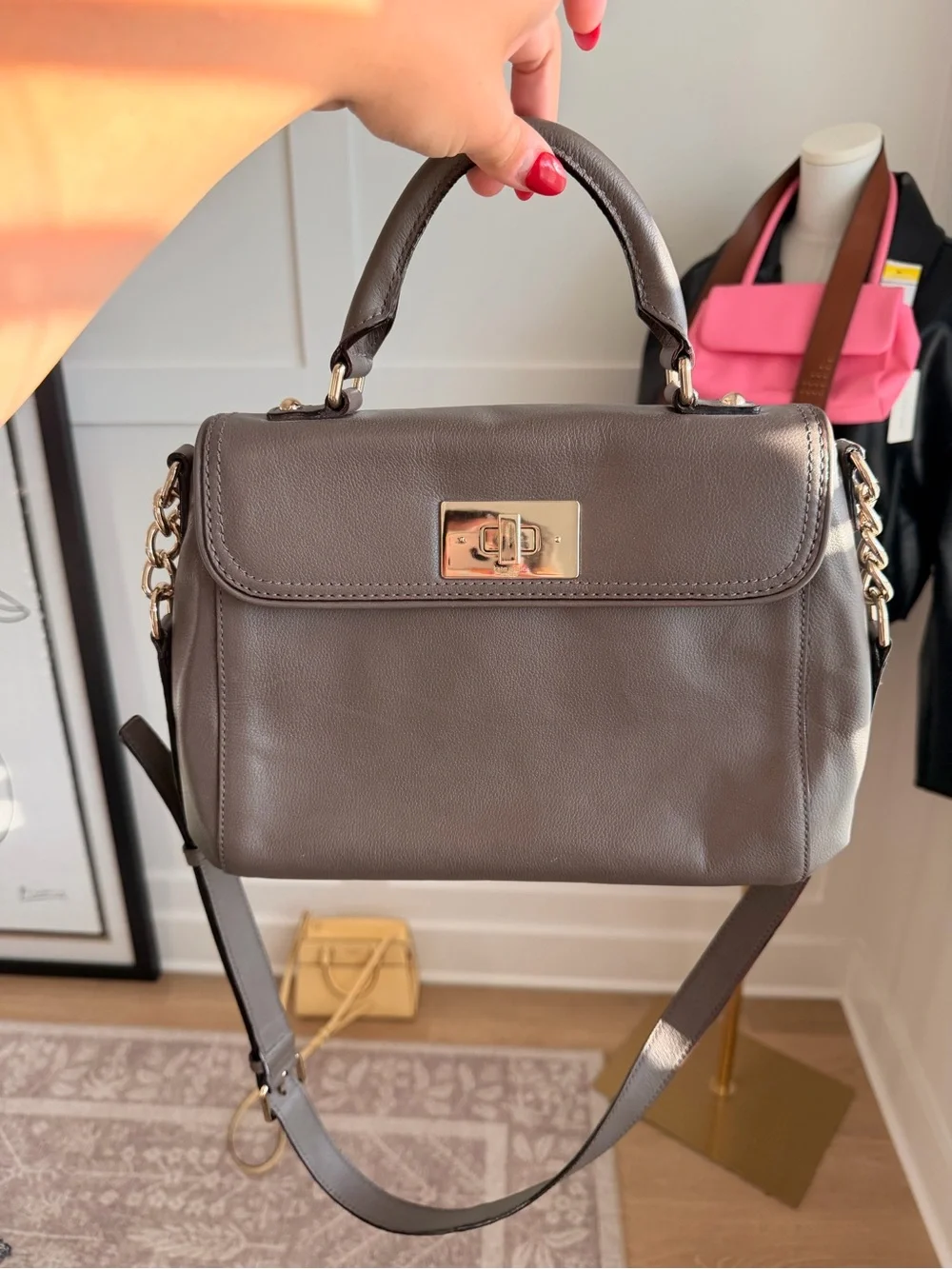 Kate Spade New York Pebbled Leather Flap Satchel / Crossbody Bag
